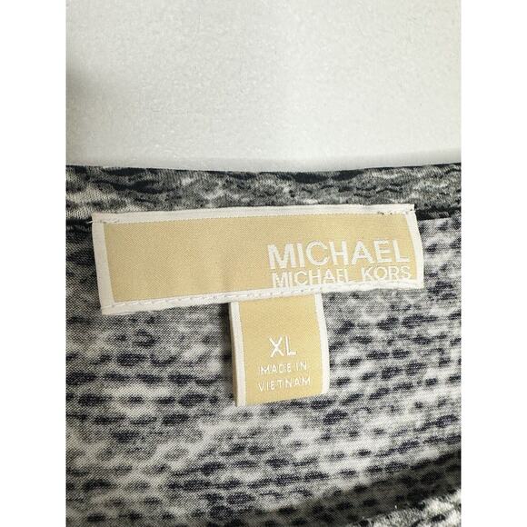 Michael Kors Women’s Black Gray Snake Print Long Sleeve Dress Size XL - Picture 3 of 5